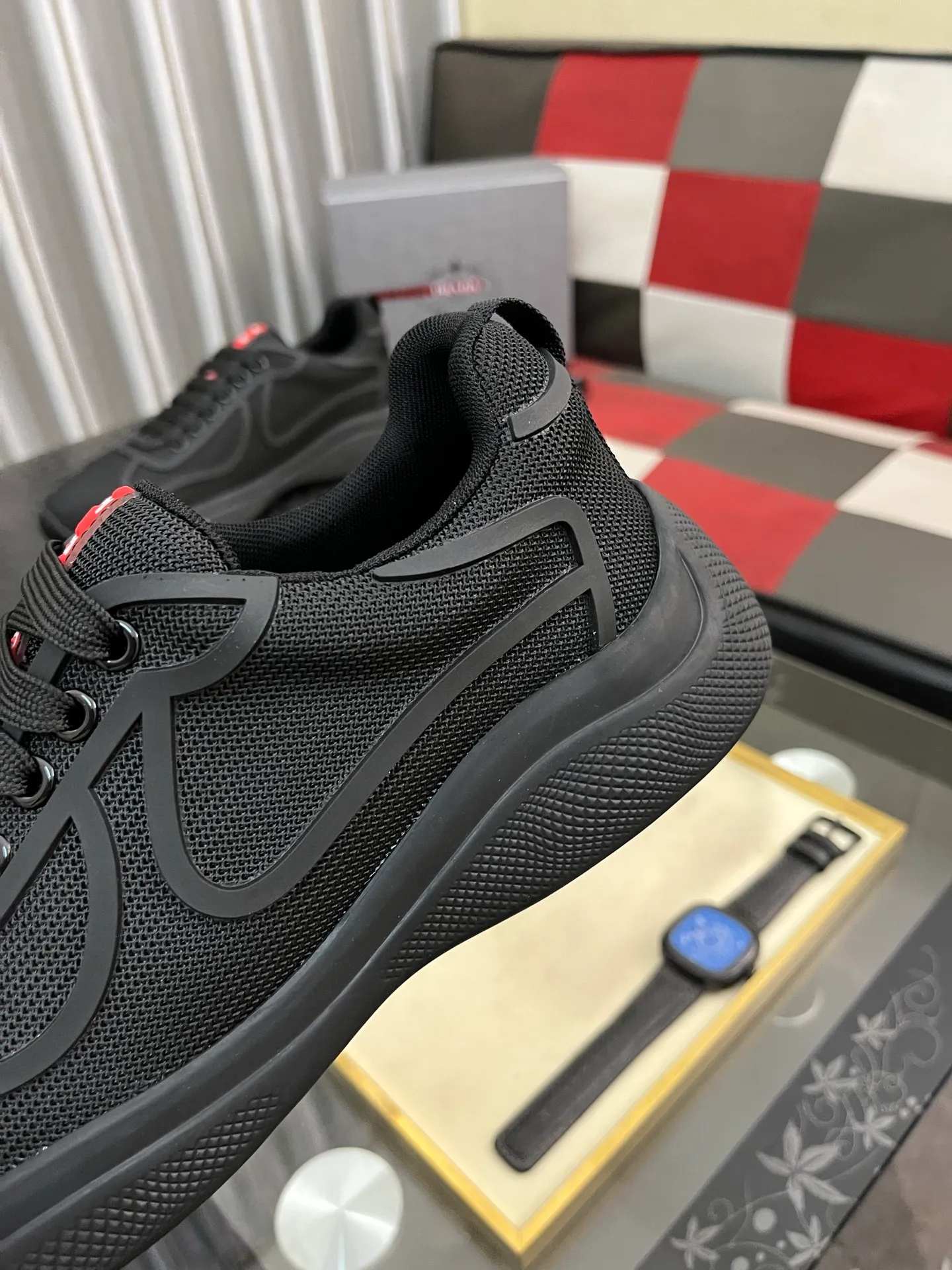 Men's shoes 💰400⌚️⌚️【PRADA】Prada casual shoes, originally developed 1:1, made of high-mercerized cowhide with imported cowhide, silk sheepskin lining, rubber outsole, comfortable and soft on the foot, size: 38-444️⃣Colors available